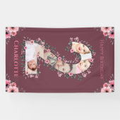 Banderoles Gros 2e anniversaire fille photo Collage Fleur ros (Horizontal)