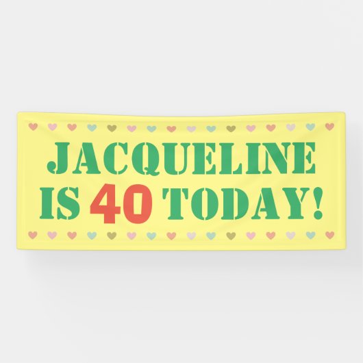 Banderoles Gros 40ème anniversaire Faire-part (Horizontal)