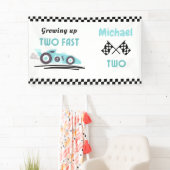 Banderoles Grosse deux voitures de course rapide garçon 2e an (En situation)