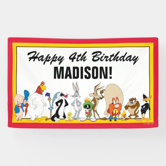 Banderoles Groupe De Caracteres Looney Tunes Anniversaire Zazzle Be