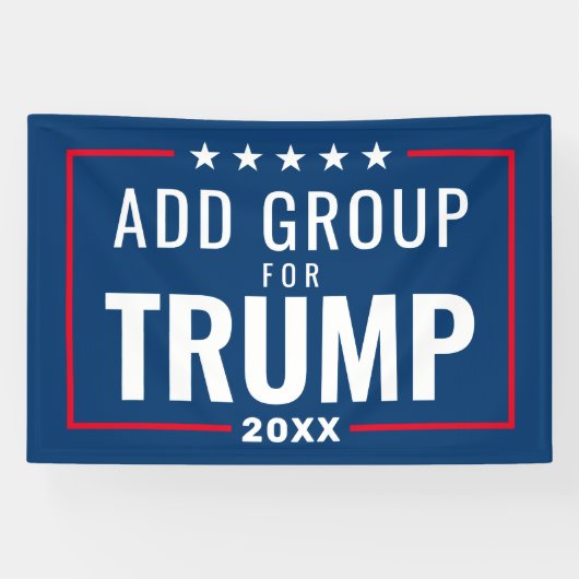 Banderoles Groupe personnalisé pour Trump 2024 - rouge blanc  (Horizontal)