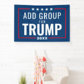 Banderoles Groupe personnalisé pour Trump 2024 - rouge blanc  (Insitu)