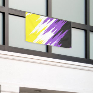 Banderoles Grungy Funky ZigZag Abstrait Non-binary Pride Indi