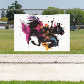 Banderoles Guerrier équitation cheval en aquarelle (Insitu)