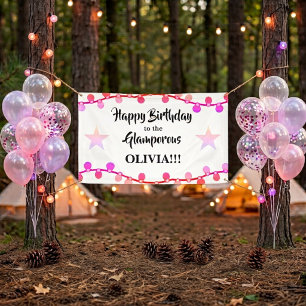 Banderoles Guirlande Rose de Lumieres Glamporous Joyeux Anniv