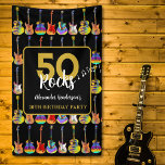 Banderoles Guitare 50th Birthday Party Ajouter un nom<br><div class="desc">Aménagez l'atmosphère pour la parfaite fête du 50ème anniversaire de 50 rochers avec cette cool guitare colorée thème cinquantième bannière de fête avec typographie or moderne pour personnaliser avec le nom de l'homme ou des femmes d'anniversaire sur un arrière - plan noir. Idéal pour une soirée rock and roll avec...</div>