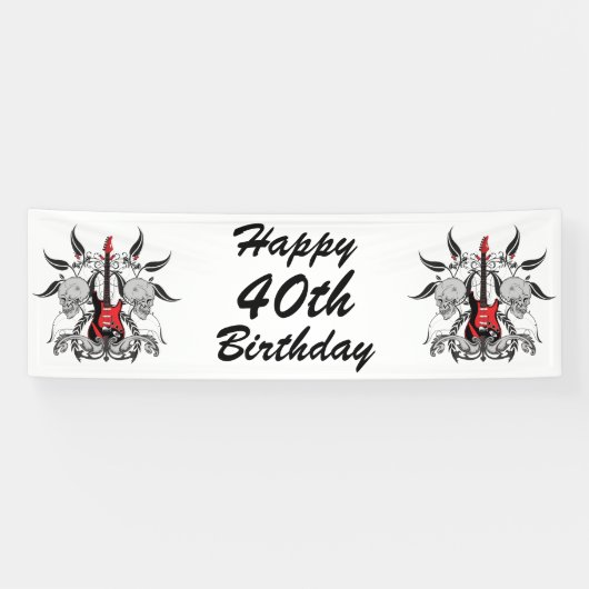 Banderoles Guitare grunge et crâne (Horizontal)