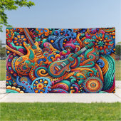 Banderoles Guitares en mandala style batik (Dehors)