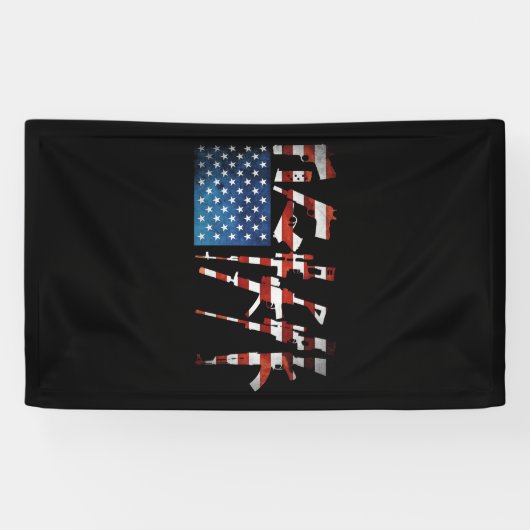 Banderoles Gun American Flag 4th of July (Horizontal)