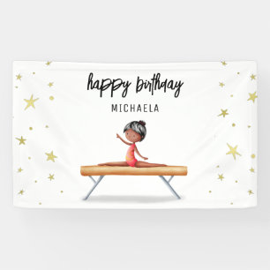 Banderoles Gymnastique afro-américaine mignonne Anniversaire