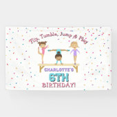 Banderoles Gymnastique Enfants Fille Anniversaire Thème de fê (Horizontal)