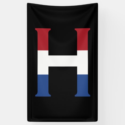 Banderoles H Monogramme superposé sur le drapeau de la LND su (Vertical)