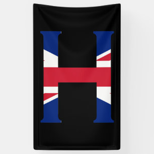 Banderoles H Monogramme superposé sur le drapeau Union Jack (