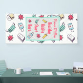 Banderoles Habitudes saines Commencez ici, Porte de l'infirmi (Salon professionnel)