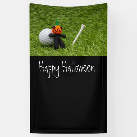 Banderoles Halloween au golf avec balle de golf et fantôme ci (Vertical)