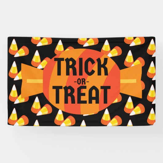 Banderoles Halloween Corn Tricot Ou Traite (Horizontal)
