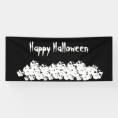 Banderoles Halloween crânes blancs noirs empiler texte person (Horizontal)