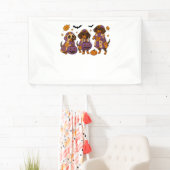 Banderoles Halloween Dachshund Chien Ghost (En situation)