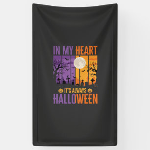 Banderoles Halloween Dans Mon Cœur Cimetière Squelettique