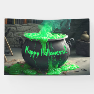 Banderoles Halloween en cauldron de sorcière bouillonnante