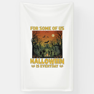 Banderoles Halloween est tous les jours Cimetière Zombies Feu
