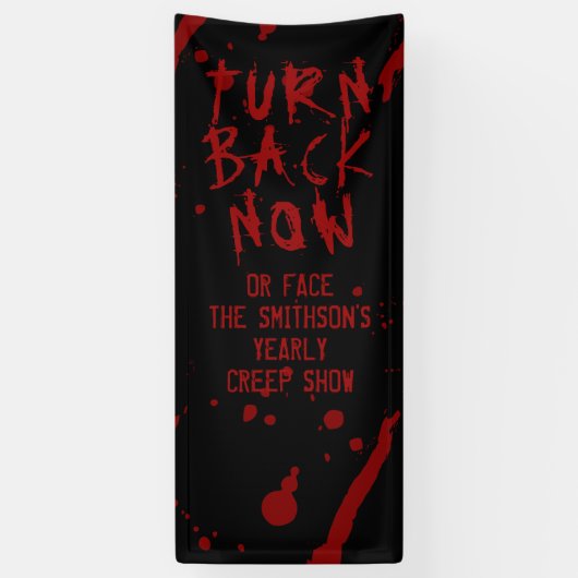 Banderoles Halloween Faites Demi-tour Maintenant Personnalisé (Vertical)