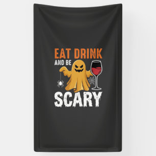 Banderoles Halloween Manger Boire Être Effrayant Fantôme Conc