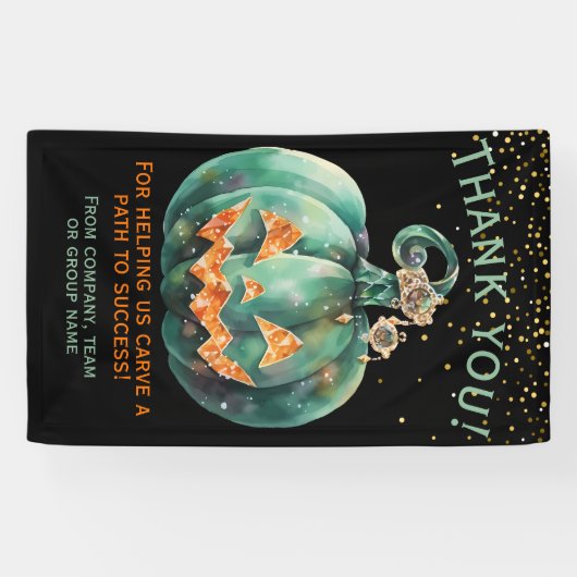 Banderoles Halloween Merci Citrouille (Horizontal)