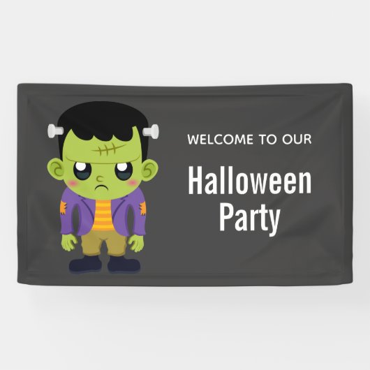 Banderoles Halloween monstre Frankenstein Green (Horizontal)