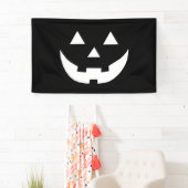 Banderoles Halloween noir blanc Jack-o'-lantern effrayant (En situation)