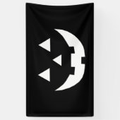 Banderoles Halloween noir blanc Jack-o'-lantern effrayant (Vertical)