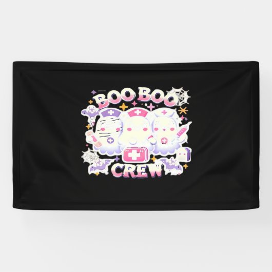 Banderoles Halloween Nurse Ghost Squad Boo Boo Crew Drôle Spo (Horizontal)