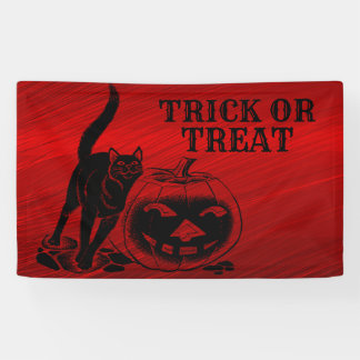 Banderoles Halloween Parti mal noir Chat Citrouille rouge peu