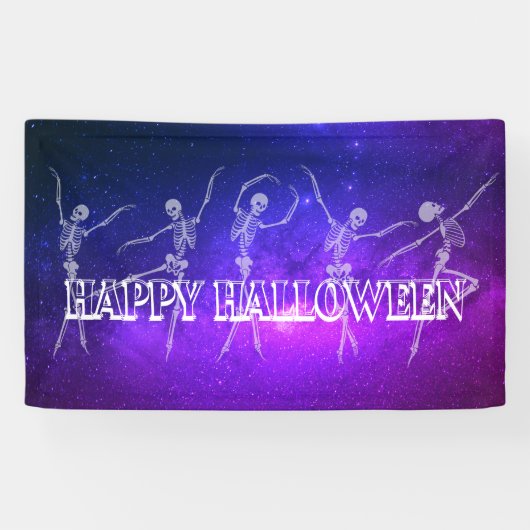 Banderoles Halloween Party danse squelette neon fête de danse (Horizontal)