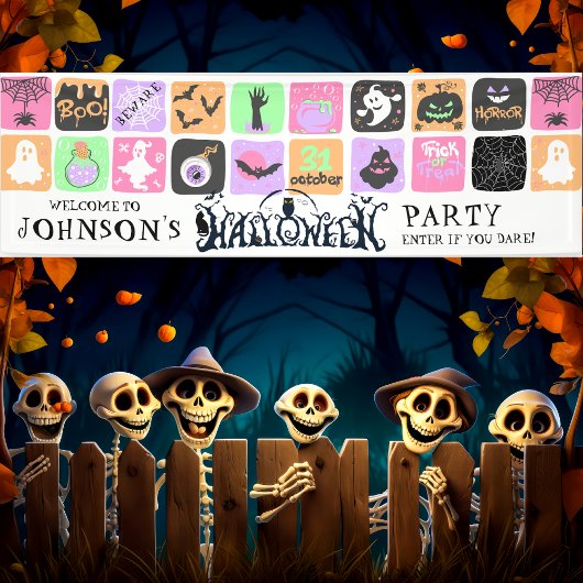 Banderoles Halloween Party Pastel Halloween Décor Bienvenue