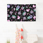 Banderoles Halloween pastel gothique apothecaire et cimetière (En situation)