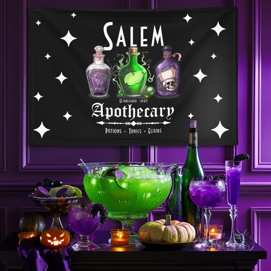 Banderoles Halloween Salem Potions appothécaires Toniques Eli
