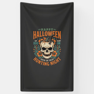 Banderoles Halloween Skull Pumpkin Hunting Night Design_1