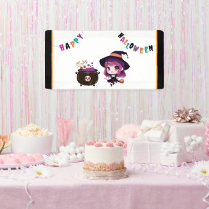 Banderoles Halloween/sorcière/automne/octobre
