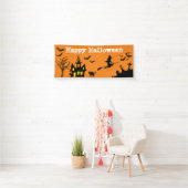 Banderoles Halloween Sorcière Éffrayante Haunch House Bats (En situation)