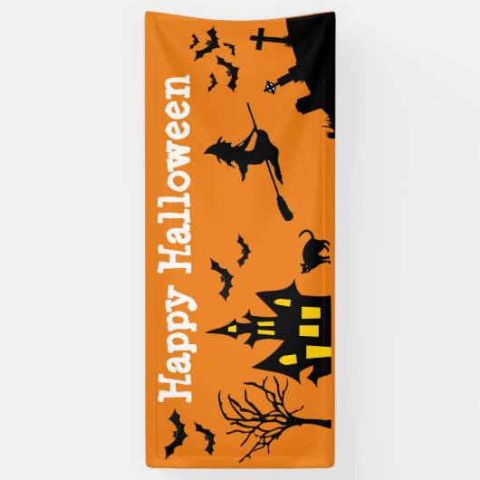 Banderoles Halloween Sorcière Éffrayante Haunch House Bats (Vertical)