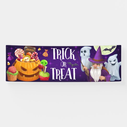 Banderoles Halloween - Tricoter ou traiter (Horizontal)