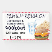 Banderoles Hamburger Fries Restauration rapide | Réunion fami (Horizontal)