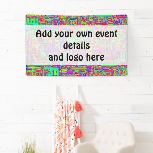 Banderoles Hand and Digitally Painted Pattern art 42 (En situation)