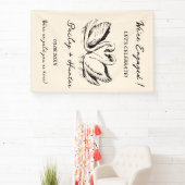 Banderoles hand drawn Couple Swan Whimsical Wedding (Insitu)