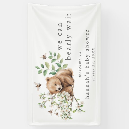 Banderoles HANNAH Woodland Nous Pouvons Bearly Wait Baby show (Vertical)