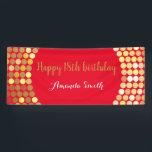 Banderoles Happy 18th Birthday Banner Red Gold Glitter<br><div class="desc">Happy 18th Birthday Banner for women or man. Red and Gold Glitter Birthday Party Banner. Gold Glitter Confetti. Les Frères noirs et blancs. Printable Digital. For further customization,  please click the "Customize it" button and use our design tool to modify this template.</div>