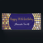 Banderoles Happy 90th Birthday Banner Navy Blue Gold Glitter<br><div class="desc">Happy 90th Birthday Banner for women or man. Navy Blue and Gold Glitter Birthday Party Banner. Gold Glitter Confetti. Les Frères noirs et blancs. Printable Digital. For further customization,  please click the "Customize it" button and use our design tool to modify this template.</div>