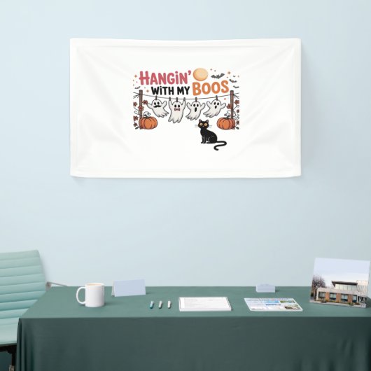 Banderoles Happy Boo Day Ghost Cat PNG - Éffrayant mignon sur (Salon professionnel)