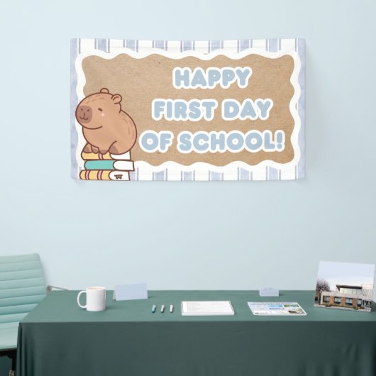 Banderoles Happy First Day of School Banner Pre=K Capybara (Salon professionnel)